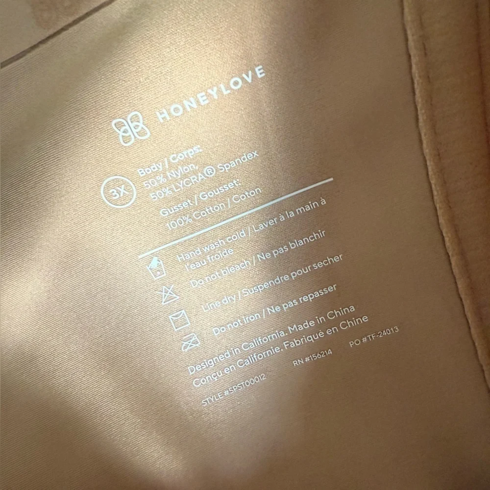 Honeylove No-Show  High-Waisted Shorts Size 3X in Sand Color